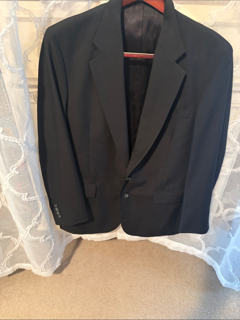 Classic Black Men's Single-Breasted Sport Coat Blazer